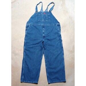 Dickies Blue Denim Jean Pant Workwear Bib Overalls - Size 50x30